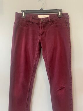 Abercrombie & Fitch Wine Red Skinny Jeans